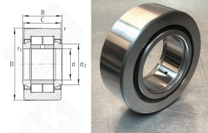 Опорный ролик NUTR2052 радиальный роликовый 20-52-25 мм