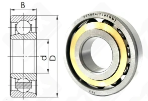 Подшипник 66306 Л (7306BM) радиально-упорный шариковый 30-72-19 мм