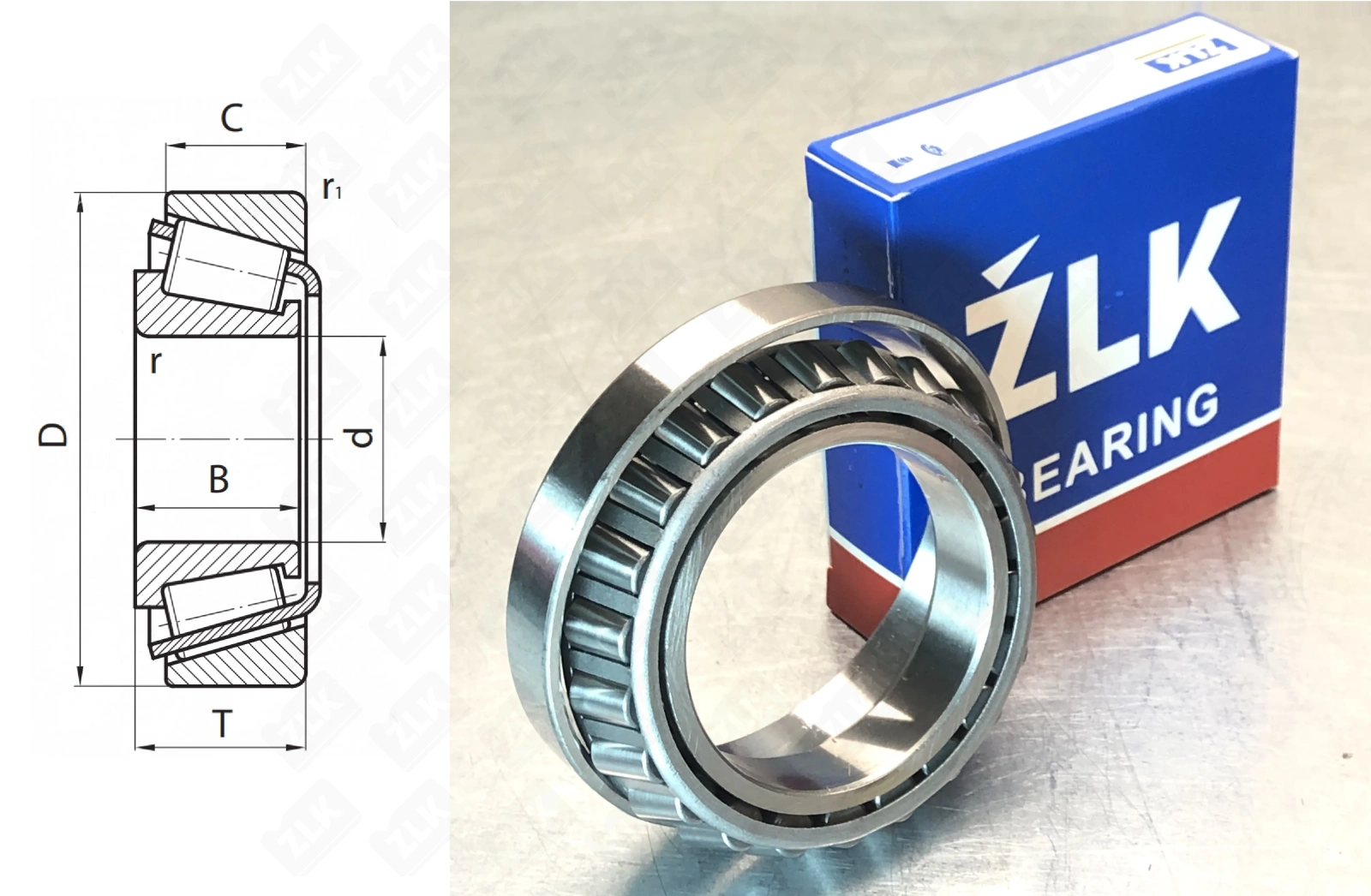 Подшипник роликовый 4T-LM806649/LM806610  (4TLM806649/LM806610) 54×89×19.05 мм ZLK