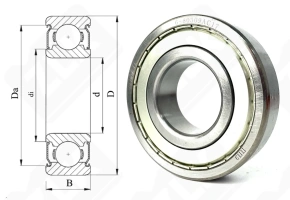 Подшипник шариковый 80309 (6309 ZZ) 45×100×25 мм