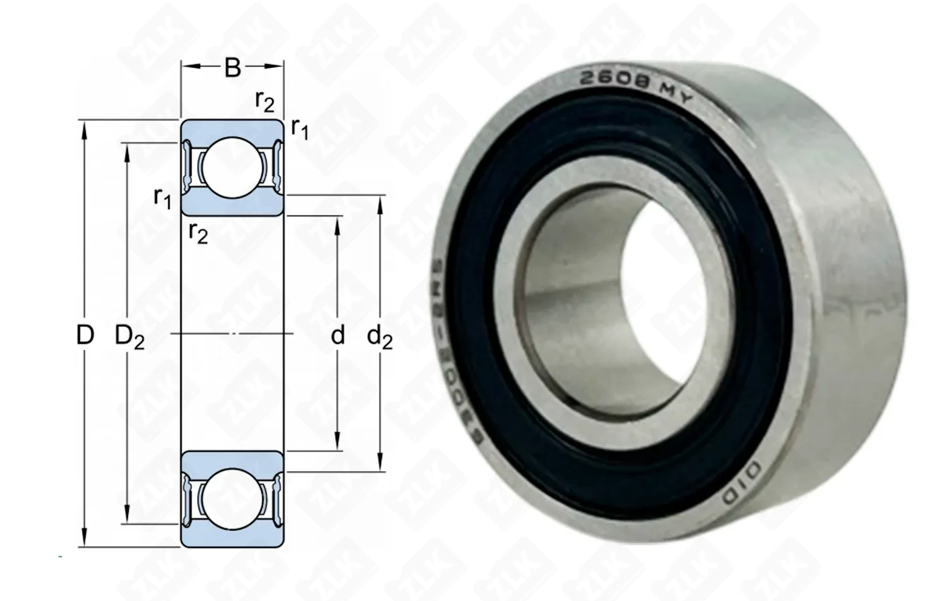 Подшипник шариковый (63002-2RS) 15×32×13 мм OID