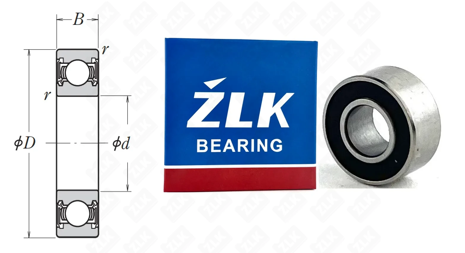 Подшипник шариковый 1000085-2RS (6852RS) 5×11×5 мм ZLK