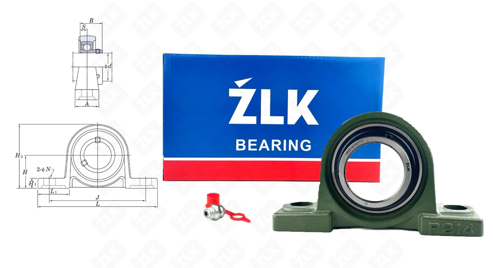 Подшипник корпусный 480214UCP (UCP214) 70×150×265 мм ZLK