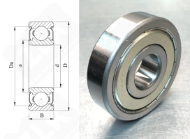 Подшипник 80405 (6405ZZ) радиальный шариковый 25-80-21 мм