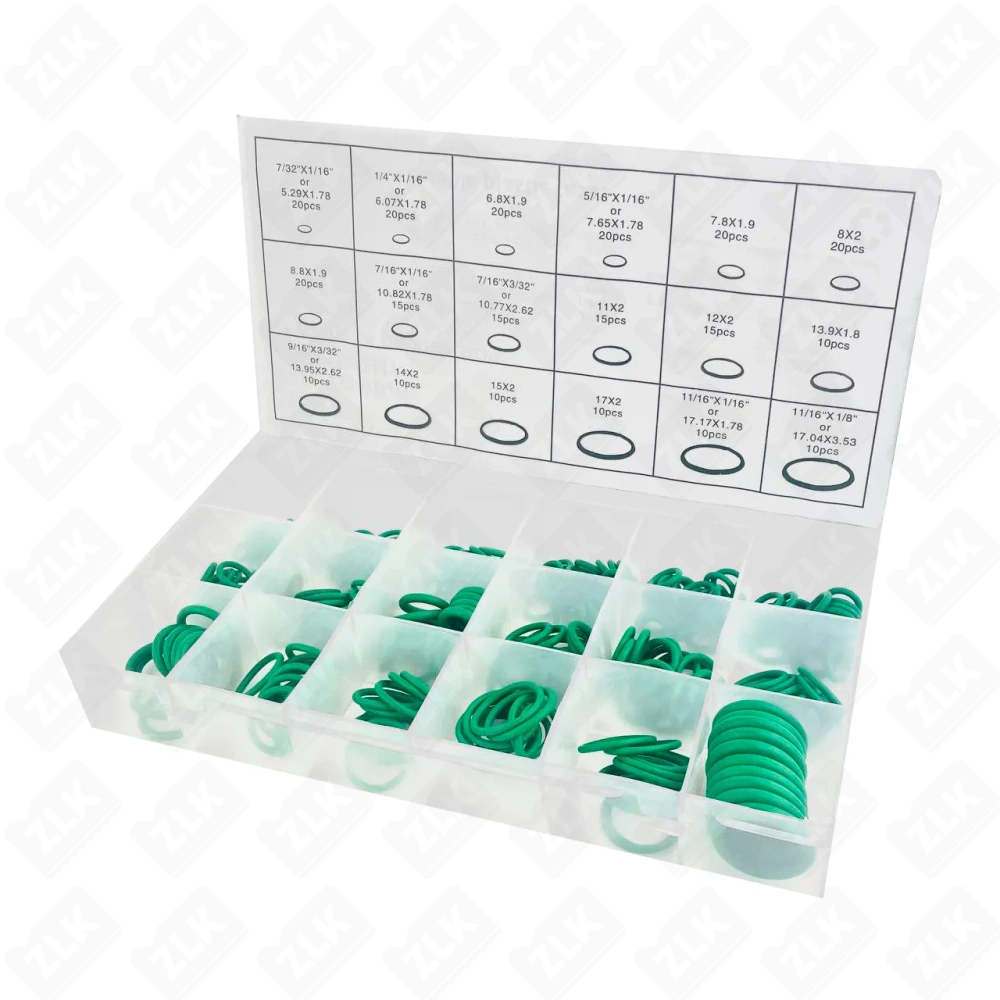 Набор колец резиновых NBR70 Дюйм. (GREEN) 270шт