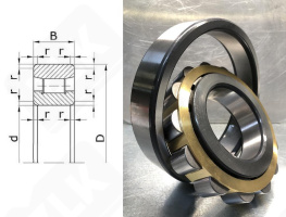 Подшипник 2215 Л (N215M) радиальный роликовый 75-130-25 мм