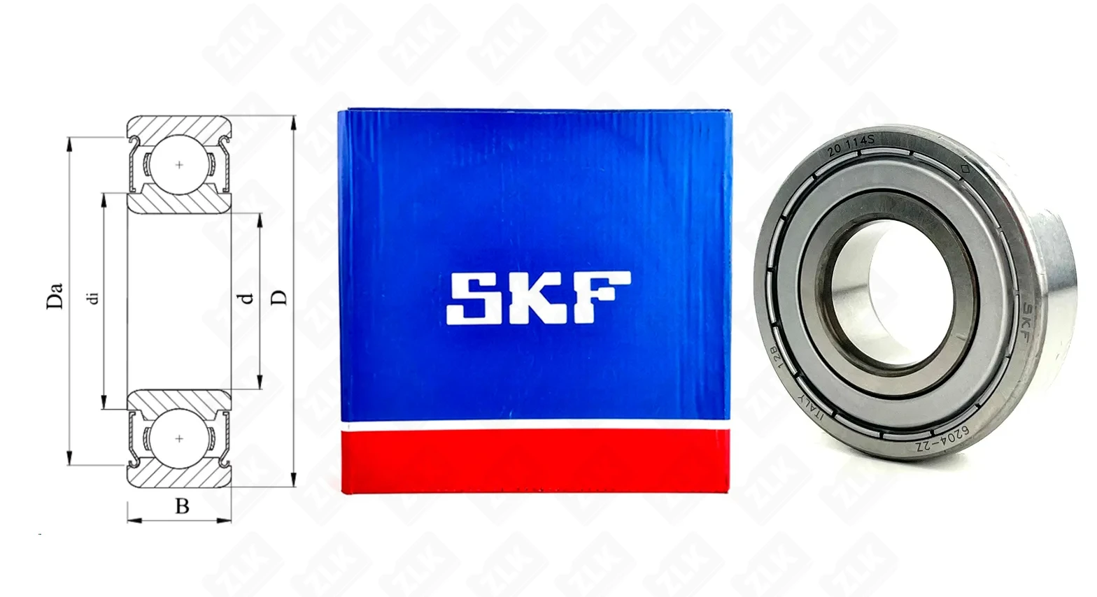 Подшипник шариковый 80204 (62042Z) 20×47×14 мм SKF оригинал