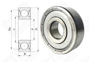 Подшипник 80302 (6302ZZ) радиальный шариковый 15-42-13 мм
