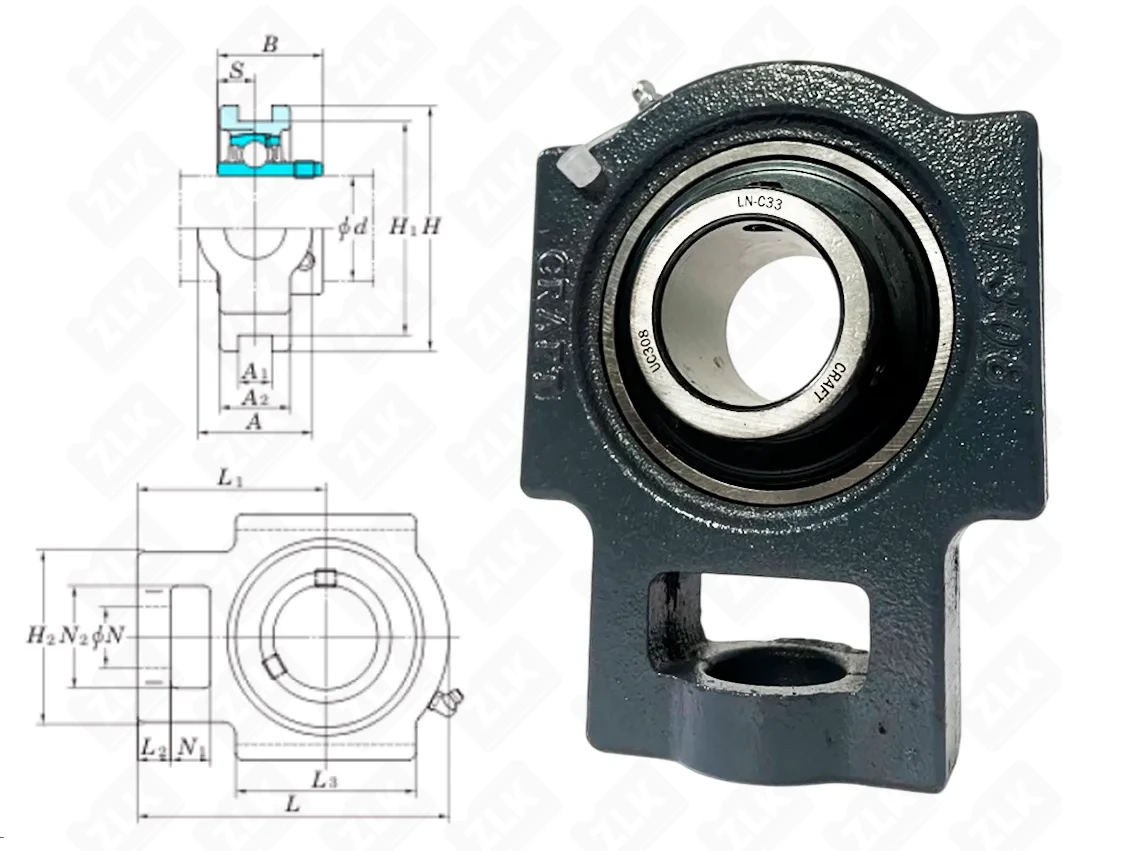 Подшипник корпусный 480308UCT (UCT308) 40×× мм Craft