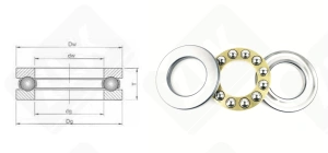 Подшипник 8322Л (51322М) упорный шариковый 110-190-63 мм