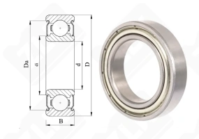 Подшипник 1000804 ZZ (61804ZZ,6804ZZ) радиальный шариковый 20-32-7 мм