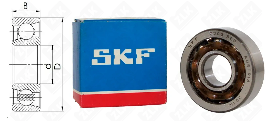 Подшипник шариковый 66303 E (7303BEP) 17×47×14 мм SKF оригинал