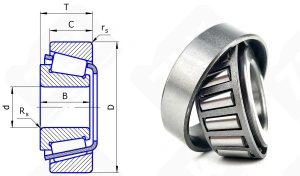 Подшипник LM12749/10 радиально-упорный роликовый конический 21,986-45,237-15,494 мм