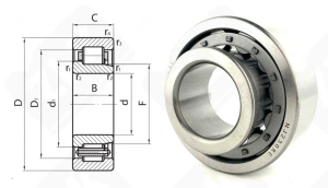 Подшипник 42608 (NJ2308E) радиальный роликовый 40-90-33 мм