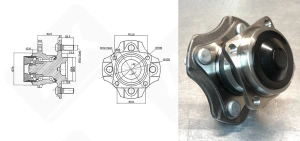 Подшипниковый ступичный узел 3DACF026F7A радиально-упорный шариковый 55-74-54,5 мм