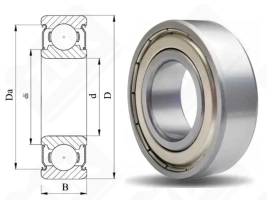 Подшипник 1000096/1080096 (6196,696ZZ) радиальный шариковый 6-15-5 мм
