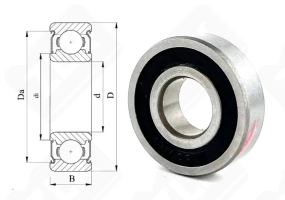 Подшипник 1000097 2RS (6972RS) радиальный шариковый 7-17-5мм     