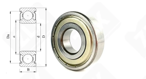 Подшипник 80306 (6306ZZE) радиальный шариковый 30-72-19 мм
