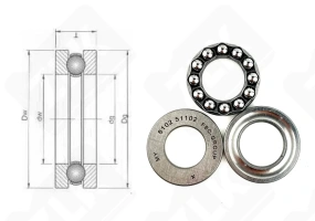 Подшипник 8102 (51102) упорный шариковый 15-28-9 мм
