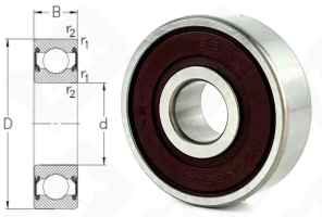 Подшипник 180027 (70) (627DDC3) радиальный шариковый 7-22-7 мм