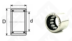Подшипник HK1416 2RS радиальный игольчатый 14-20-16 мм