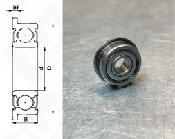 Подшипник F605 ZZ радиальный шариковый 5-14-5 мм