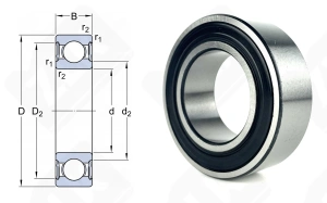 Подшипник 63007 2RS радиальный шариковый 35-62-20 мм