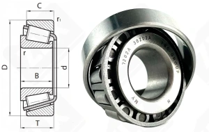 Подшипник 7202 (30202) радиально-упорный роликовый конический 15-35-11,75 мм