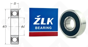Подшипник 180100 (60002RS) радиальный шариковый 10-26-8 мм