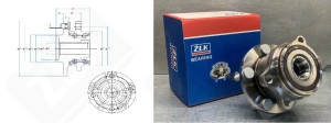 Подшипниковый ступичный узел VKBA6889 (R181.24 713622200 55BWKH12S-Y-5CP1401 HUB207T-12 BR930474) радиально-упорный шариковый 25-58/124-95,3 мм