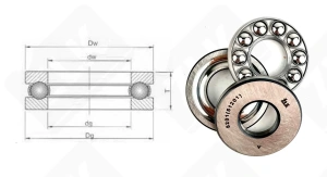 Подшипник 8201 (51201) упорный шариковый 12-28-11 мм