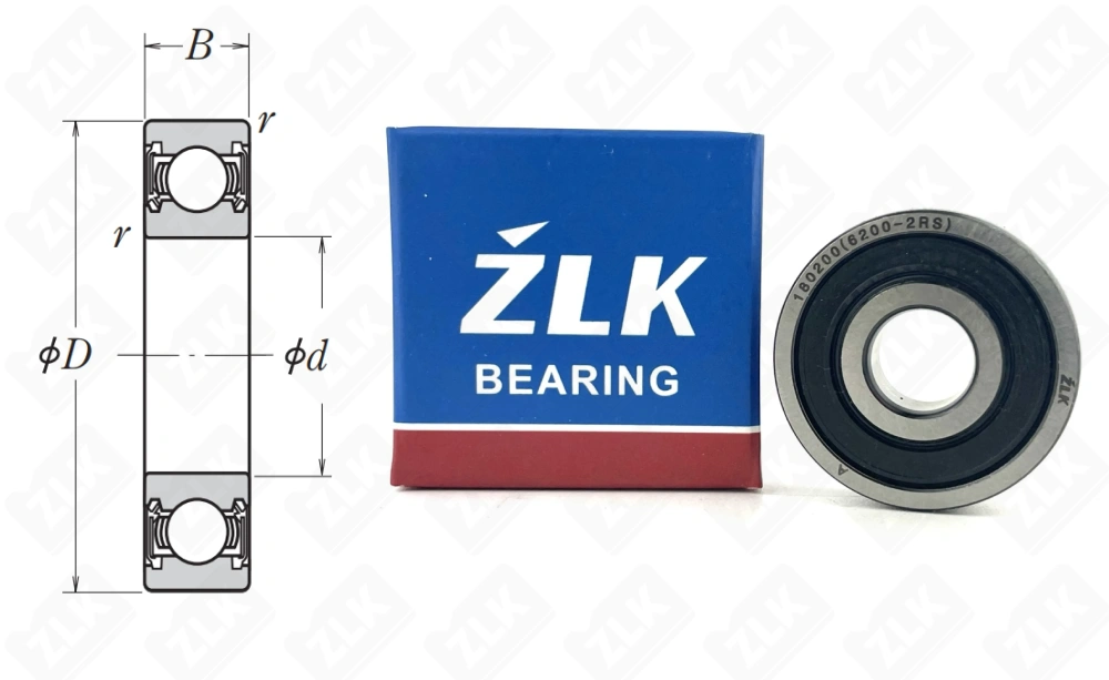 Подшипник 180200 (62002RS) радиальный шариковый 10-30-9 мм
