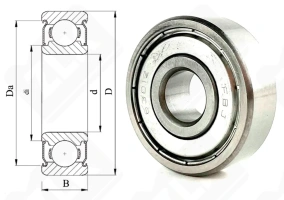 Подшипник 80301 (6301ZZ) радиальный шариковый 12-37-12 мм
