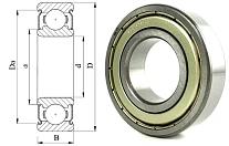 Подшипник шариковый 80206 (6206 ZZ) 30×62×16 мм Россия