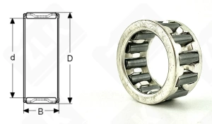 Подшипник K20x28x13,8 радиальный игольчатый 20-28-13,8 мм