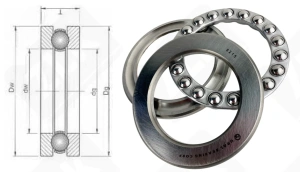 Подшипник 8215 (51215) упорный шариковый 75-110-27 мм