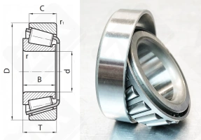 Подшипник 2007105 (25KW01,32005XJ) радиально-упорный роликовый конический 25-47-15,3 мм