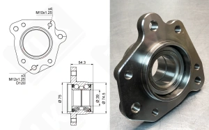Подшипниковый ступичный узел HUB14720 радиально-упорный шариковый 39-74-54,3 мм