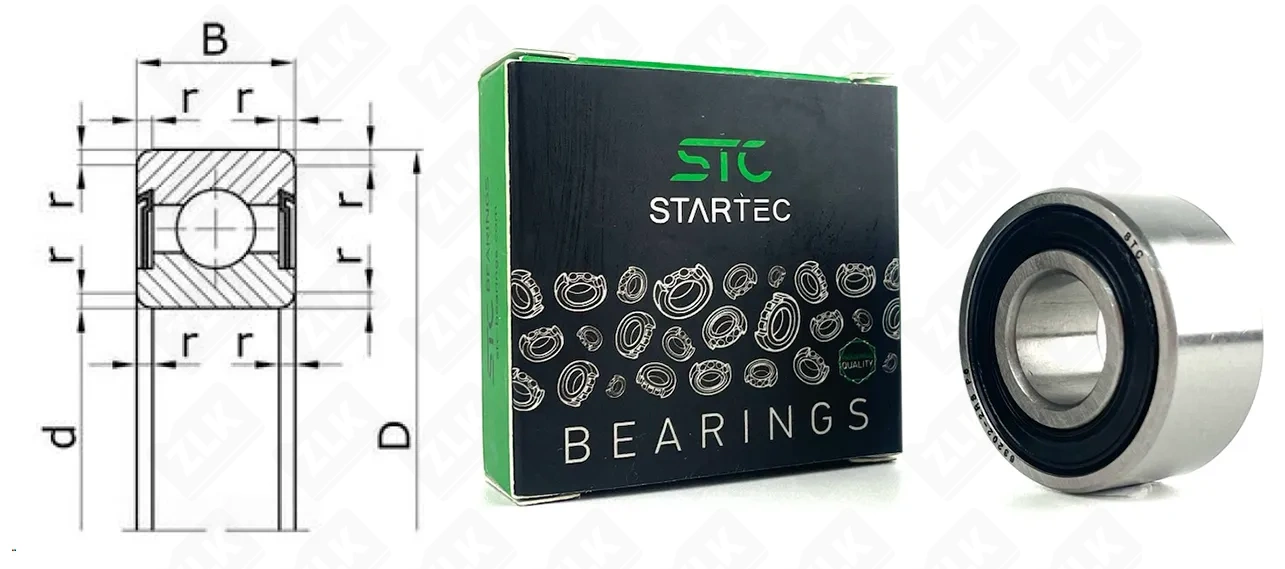 Подшипник шариковый 3180202 (63202 2RS) 15×35×15.9 мм STC