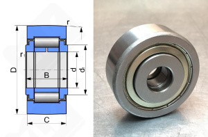 Подшипник 962702 (NVTR15P) (погрузчик) радиальный роликовый 15-52-20/22 мм