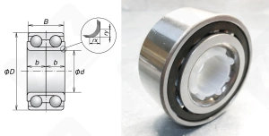 Подшипник 38BWD22LCA96ZA радиально-упорный шариковый 38-71-39 мм