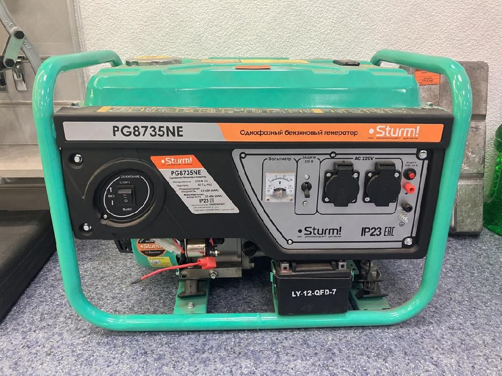 Бензогенератор STURM PG8735NE BA эл/ручн старт, АКБ, бак 15л,44кг