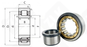 Подшипник 42606 Л (NJ2306M) радиальный роликовый 30-72-27 мм