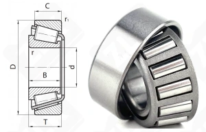 Подшипник 7503 (32203) радиально-упорный роликовый конический 17-40-17,25 мм