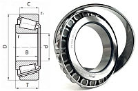 Подшипник роликовый 7215 (30215) 75×130×27.25 мм FBC
