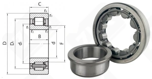 Подшипник 42312 (NJ312) радиальный роликовый 60-130-31 мм