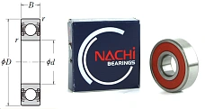 Подшипник шариковый 180201 (62012NSE9) 12×32×10 мм Nachi оригинал