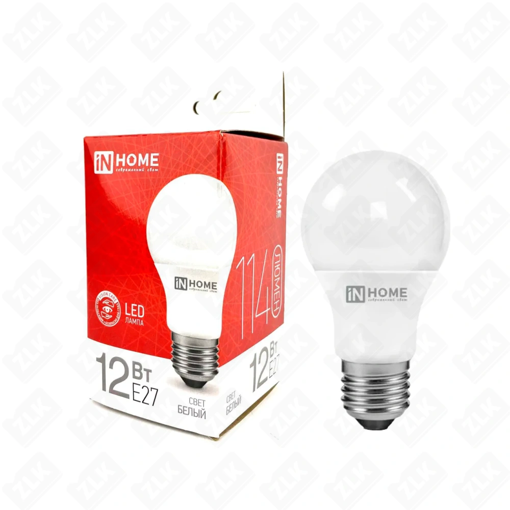 Лампа светодиодная LED-A60-VC 12Вт грушевидная 4000К нейтр. бел. E27 230В IN HOME
