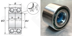 Подшипник JWB3077 радиально-упорный шариковый 21-61-42 мм