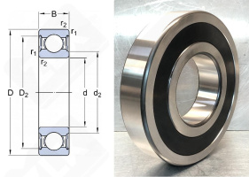 Подшипник 180320 (63202RS1) радиальный шариковый 100-215-47 мм